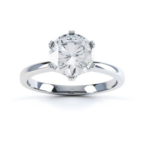 IGI 1.50CT Six Claw Round Solitaire Diamond Engagement Ring In 14k Gold,H-VS1 - Picture 3 of 12